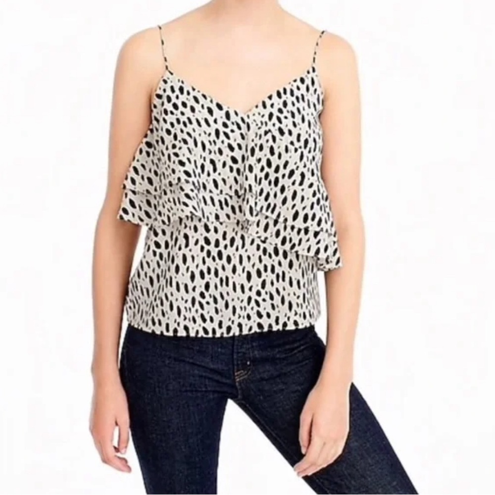 J. Crew Silk Spaghetti Strap Cami in Leopard Print